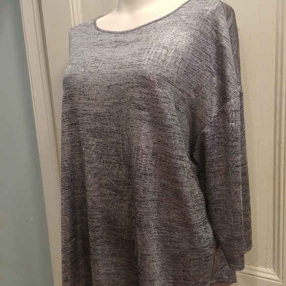 NEW I.N.C. International Concepts Blue/Grey Metallic Top - Picture 3 of 6